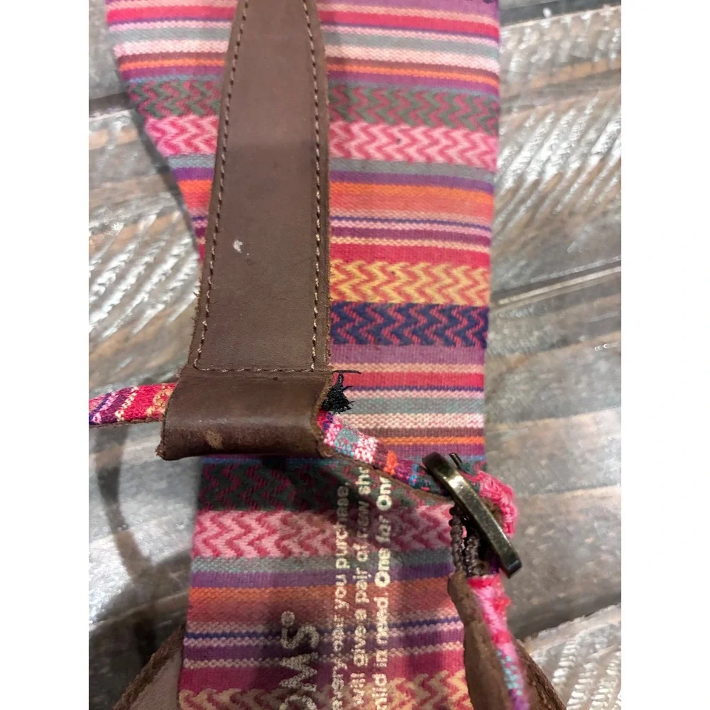 TOMS Women's Ankle Strap Sandals Size 8 Multi Color Fabric Casual‎ Shoes - Picture 4 of 6